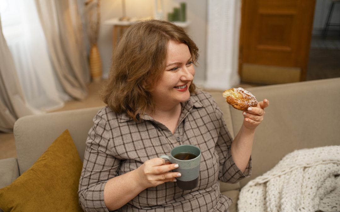 Medium Shot Woman With Delicious Food